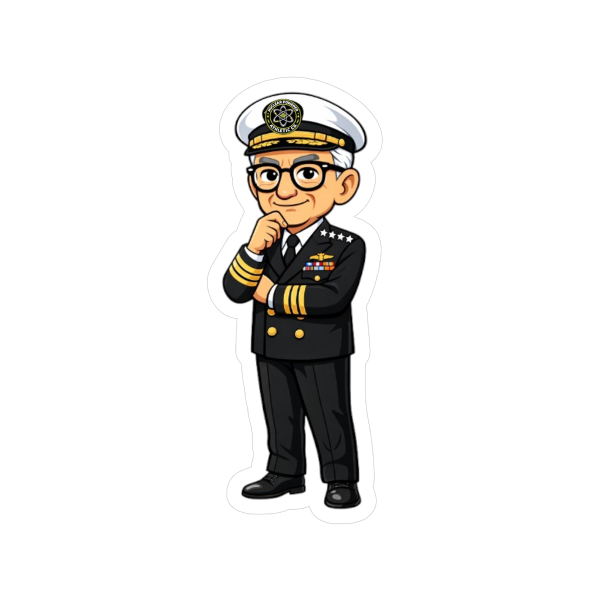 Admiral Hyman G. Rickover Cartoon Decal